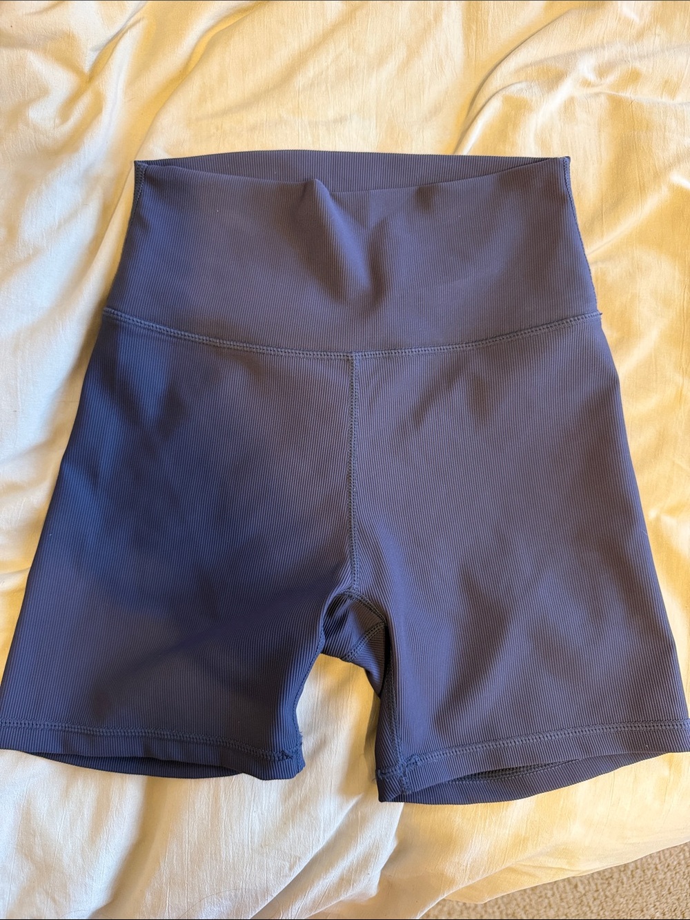 Wilo High-Waist Ribbed Performance Bike Shorts - Navy